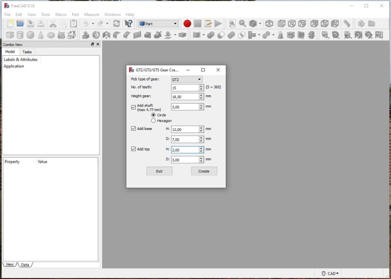 3D CAD: Making a drawing for GT2 pulleys to the focuser of lens