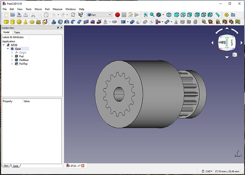 3D CAD: Making a drawing for GT2 pulleys to the focuser of lens