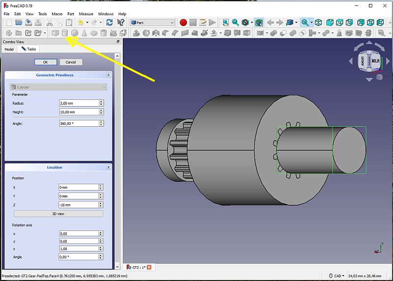 3D CAD: Making a drawing for GT2 pulleys to the focuser of lens