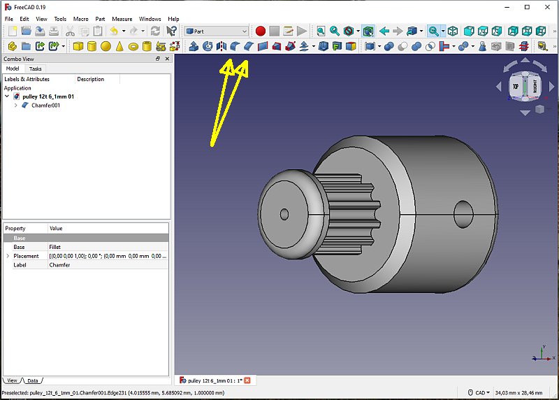 3D CAD: Making a drawing for GT2 pulleys to the focuser of lens