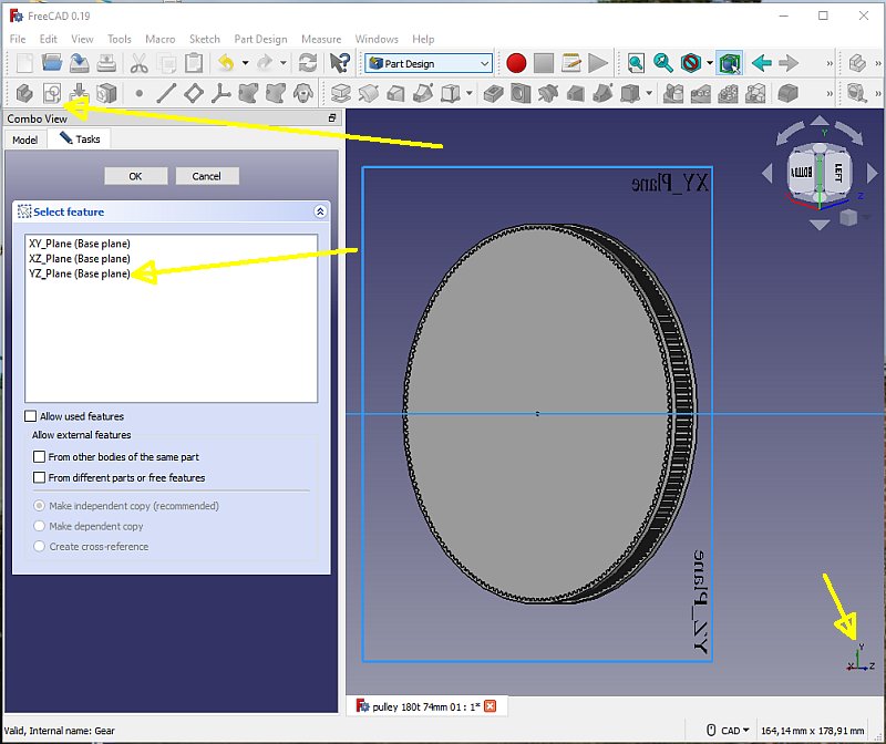 3D CAD: Making a drawing for GT2 pulleys to the focuser of lens