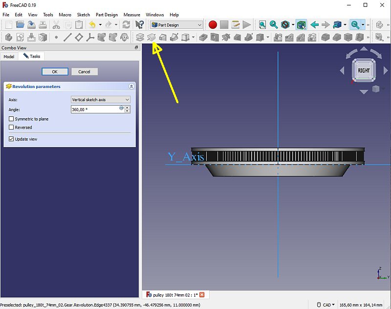 3D CAD: Making a drawing for GT2 pulleys to the focuser of lens