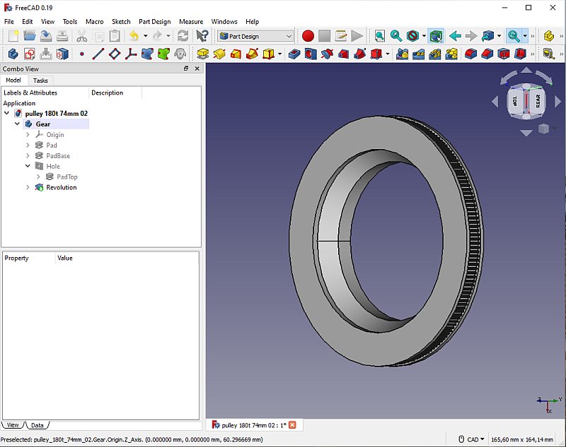 3D CAD: Making a drawing for GT2 pulleys to the focuser of lens