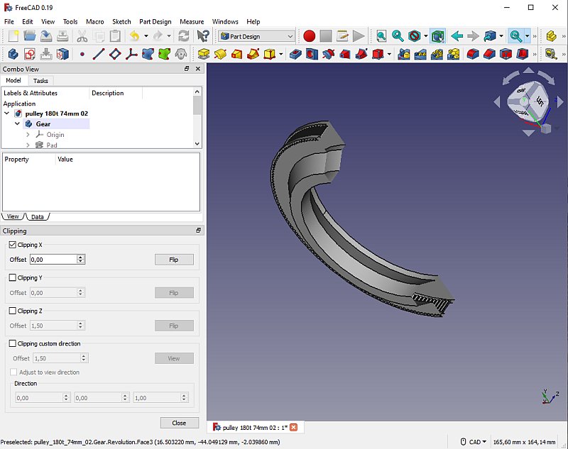 3D CAD: Making a drawing for GT2 pulleys to the focuser of lens