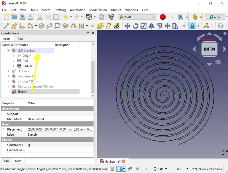 CAD design with spiral pattern