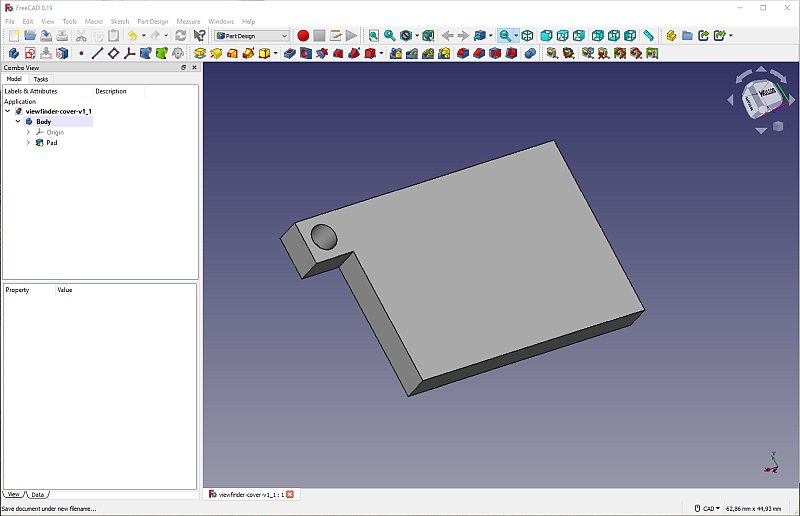 3D CAD: Viewfinder cover, Canon EOS 6D