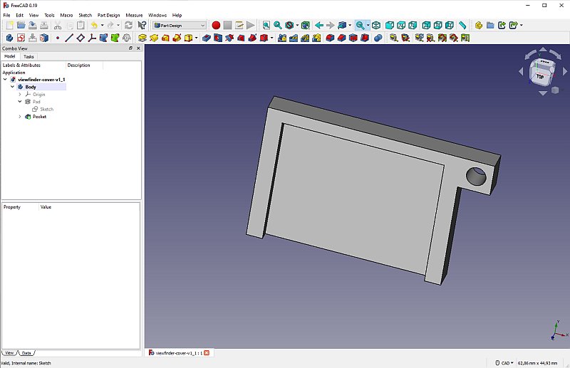 3D CAD: Viewfinder cover, Canon EOS 6D