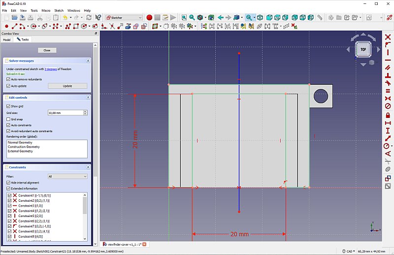 3D CAD: Viewfinder cover, Canon EOS 6D