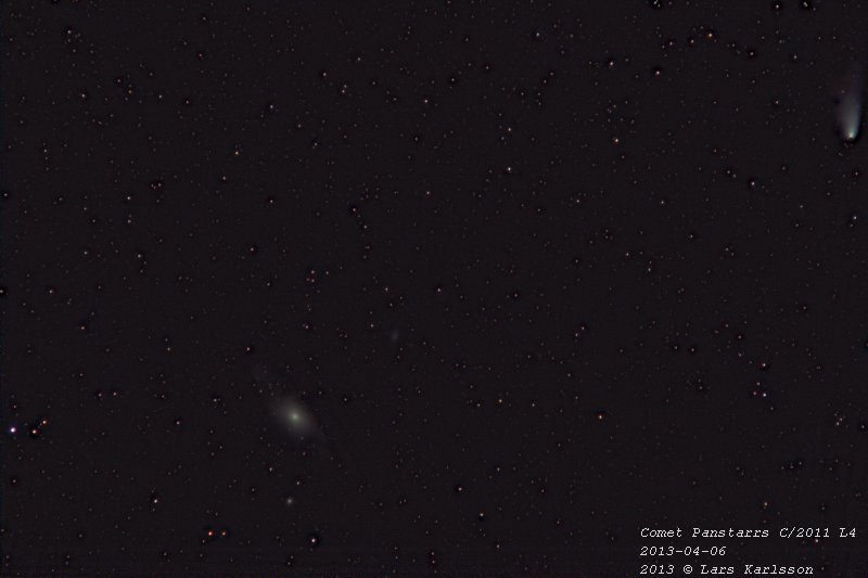 Panstarrs C/2011 L4 and M31 Anderomeda galaxy, Sweden 2013