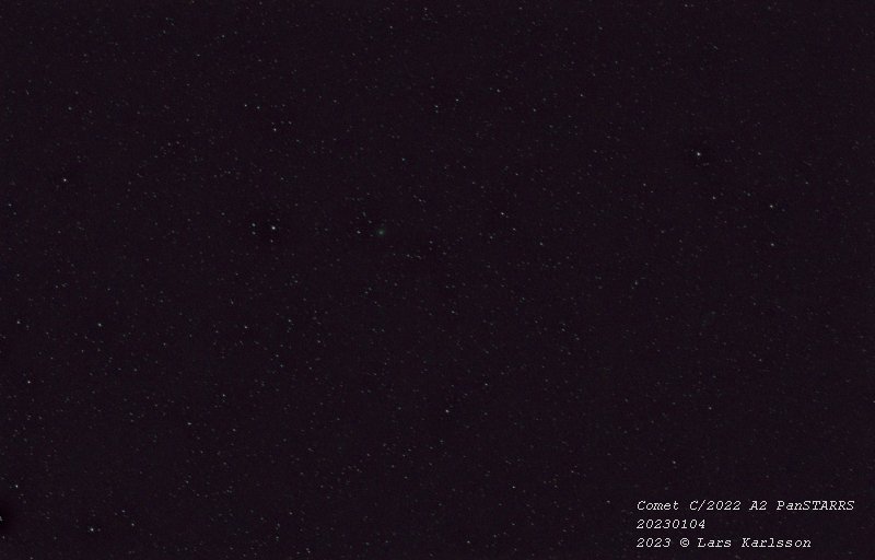 Comet C/2022 A2 PanSTARRS, 2023-01-03 from Sweden