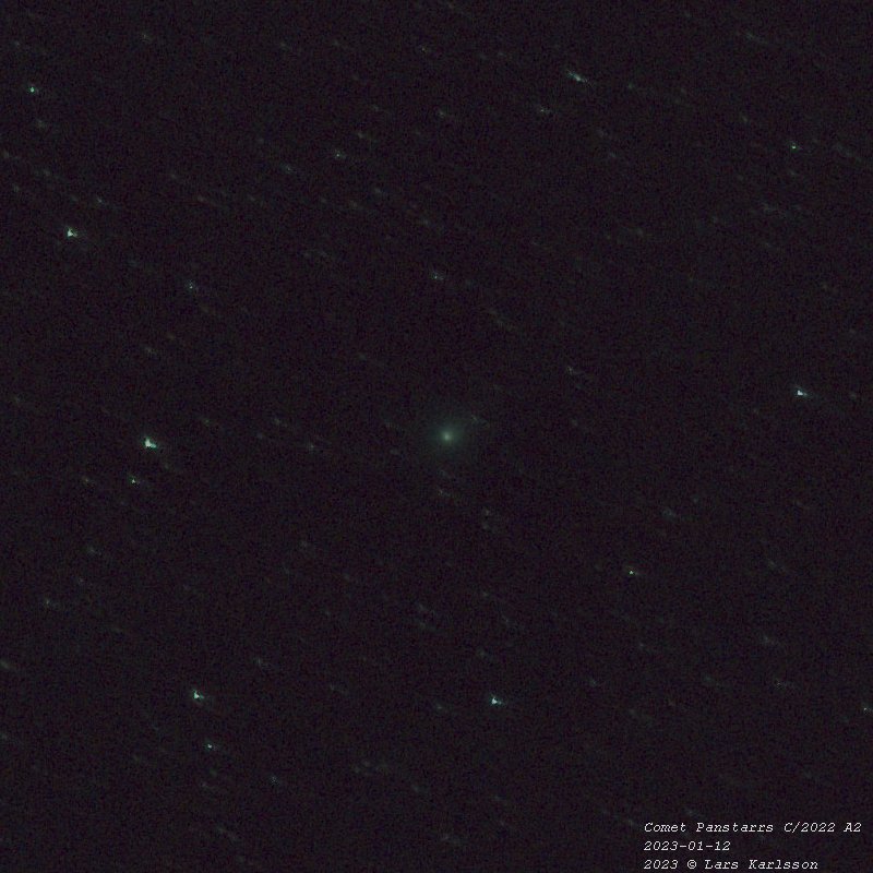 Comet C/2022 A2 PanSTARRS, 2023-01-12 from Sweden