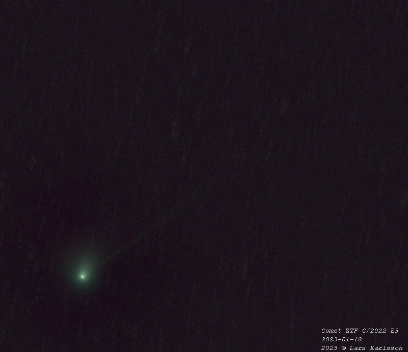 Comet C/2022 E3 ZTF 2023-01-12, photo taken from Sweden