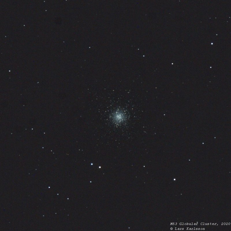 Globular cluster M53, Sweden 2020