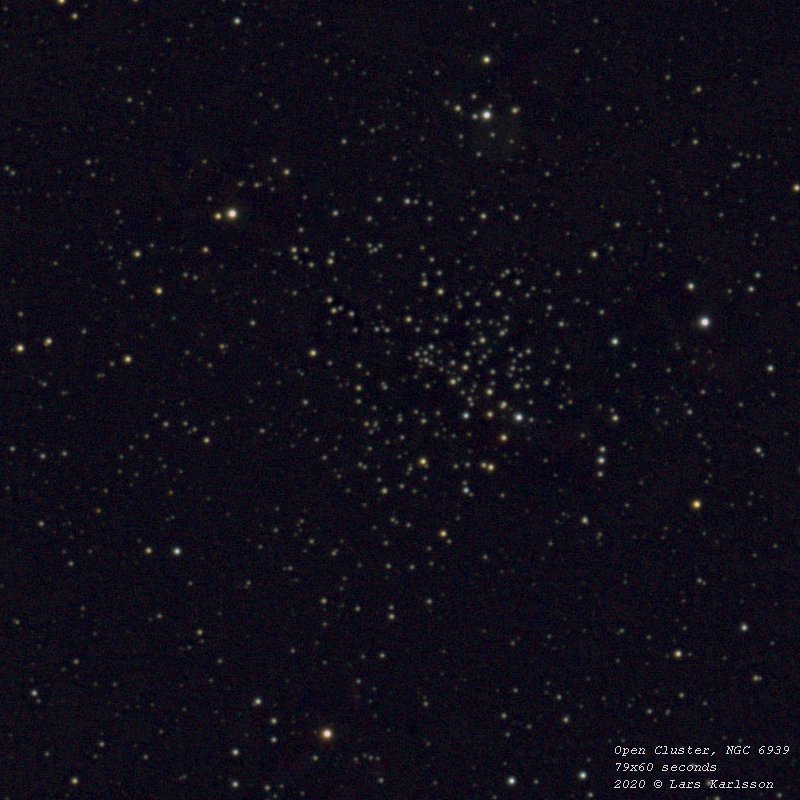 NGC 6939 Open Cluster, Sweden 2020