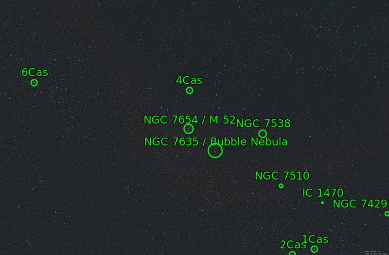 V1405 Cas, Nova, Mars 23, 2021 annotated