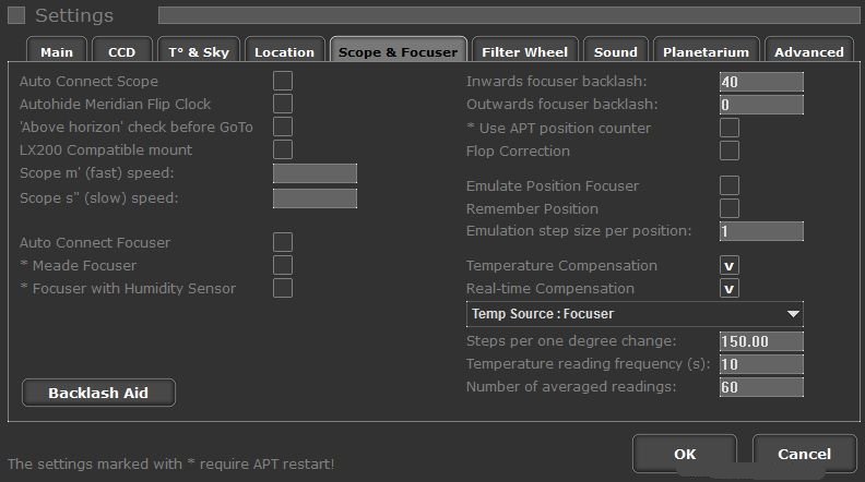 ATP Setup temperature compensation