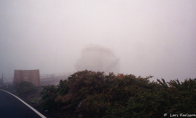 Italian telescope in fog, La Palma