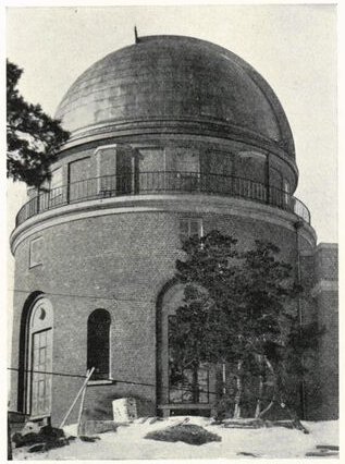 Stockholm's new observatory in Saltsjöbaden: The large refractor dome. Photographer unknown.