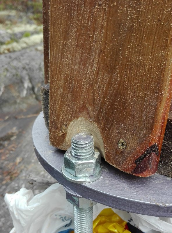 Wooden distance between pier and binocular arm