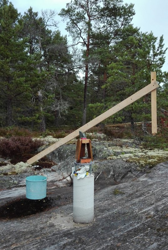 Wooden distance between pier and binocular arm