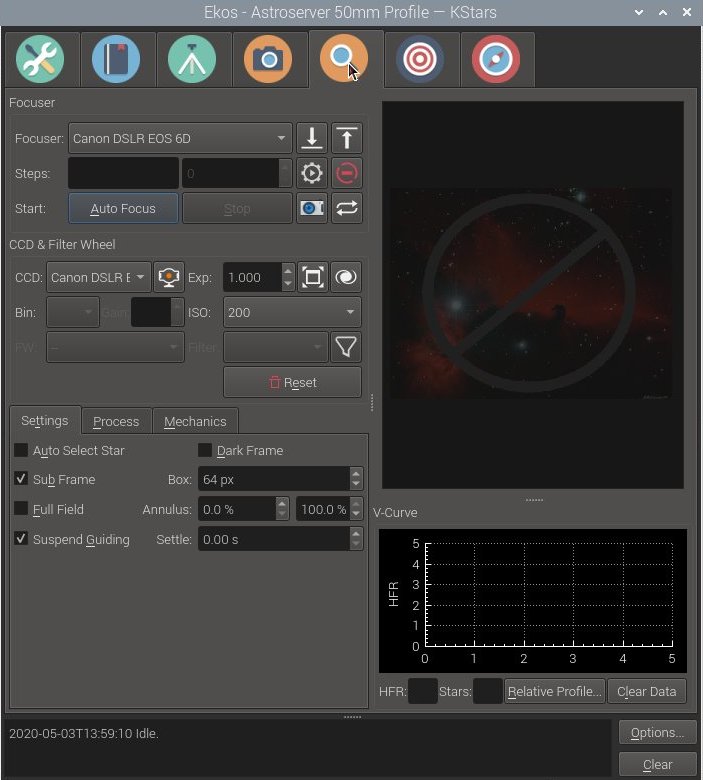 Setup INDI Control Panel 'Canon DSLR'