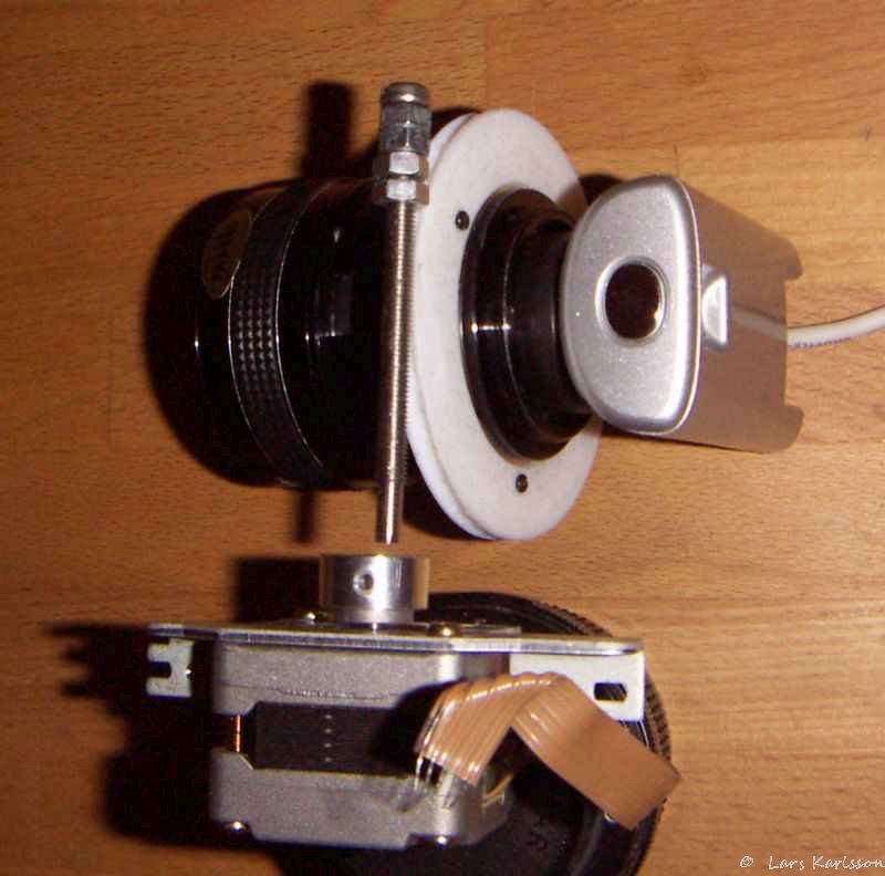 Stepper motor with wormgear