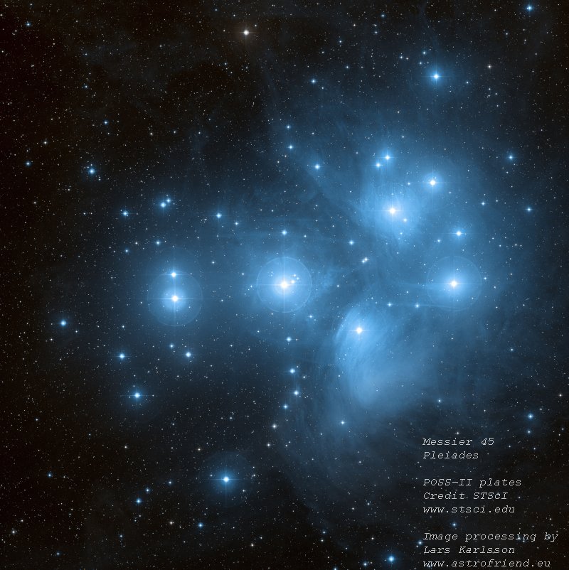 POSS-II: M45, Pleiades