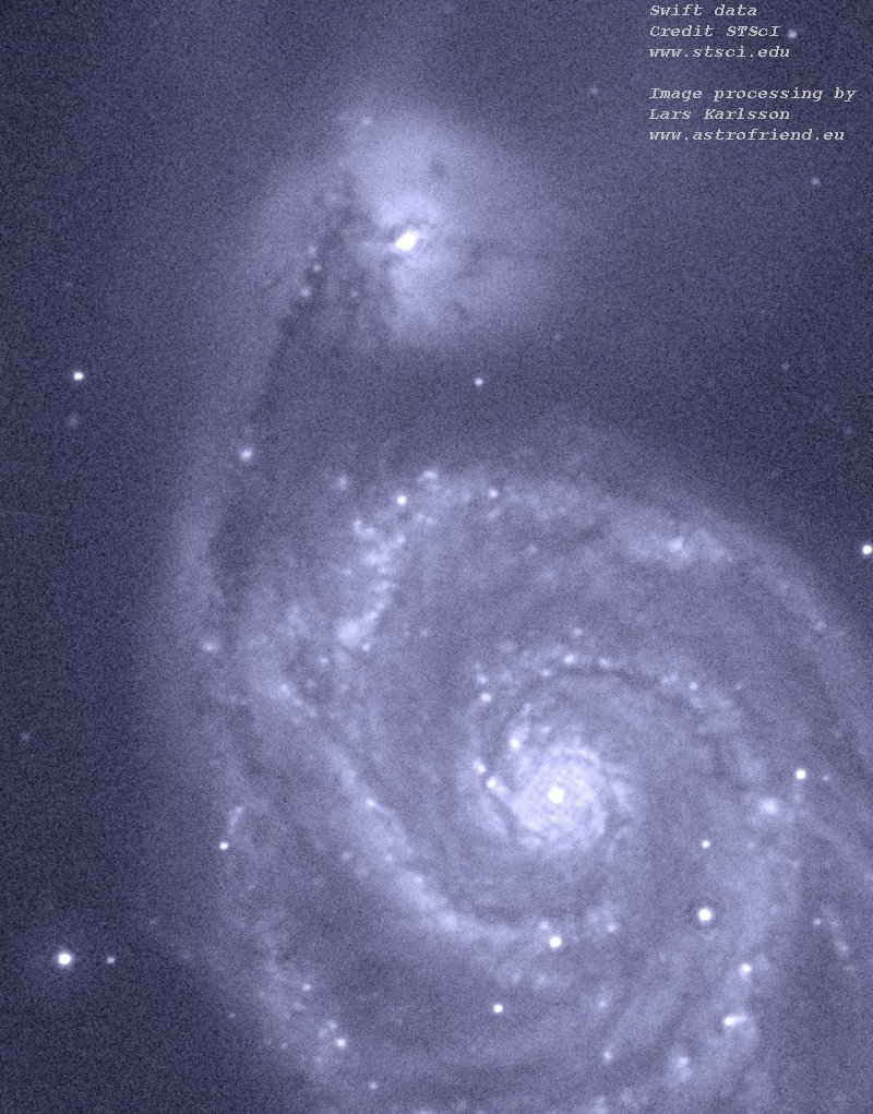 Astronomy Swift data: Test on Messier 51 Galaxy