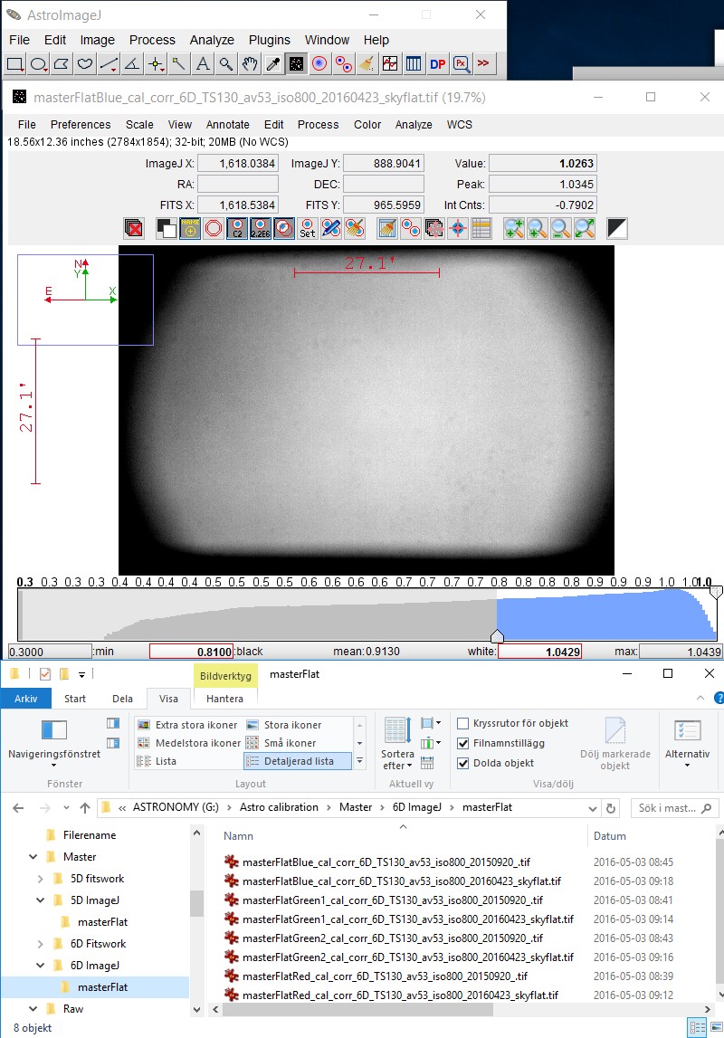 AstroImageJ, AIJ: histogram