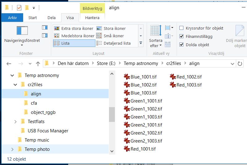 AstroImageJ, AIJ: alinged files in directory