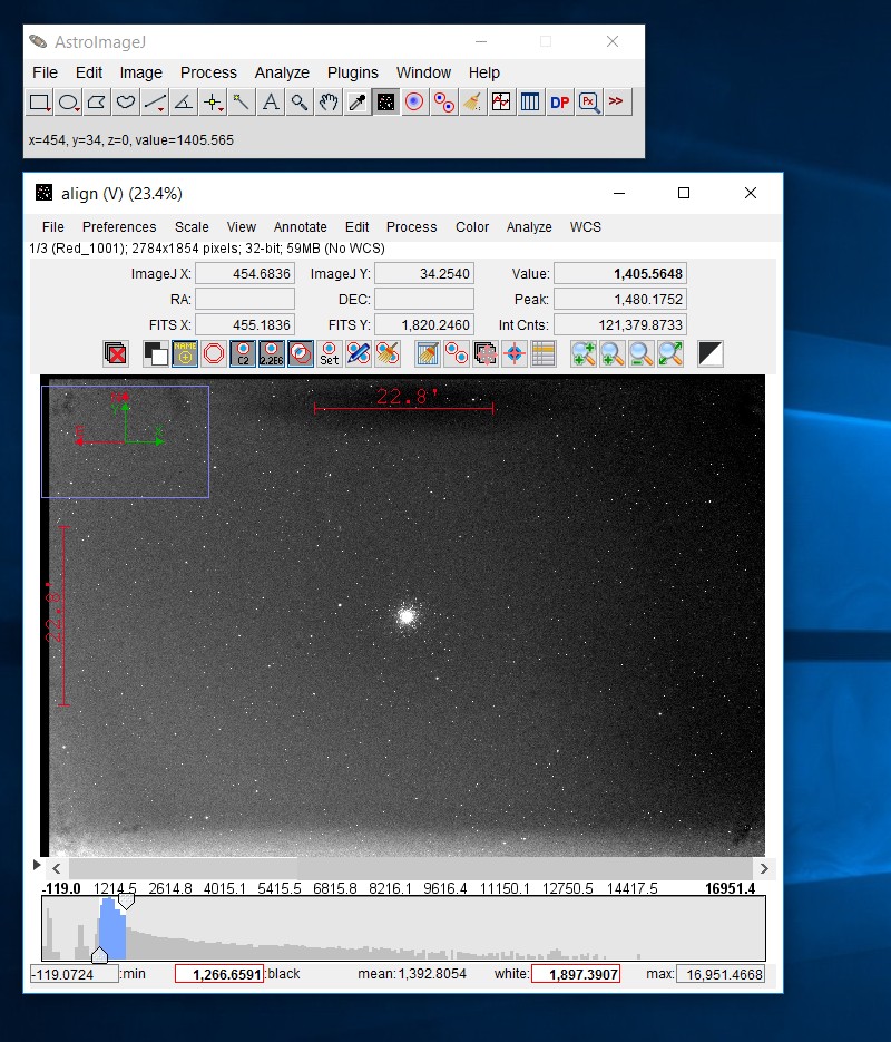 AstroImageJ, AIJ: files lodaed in a stack