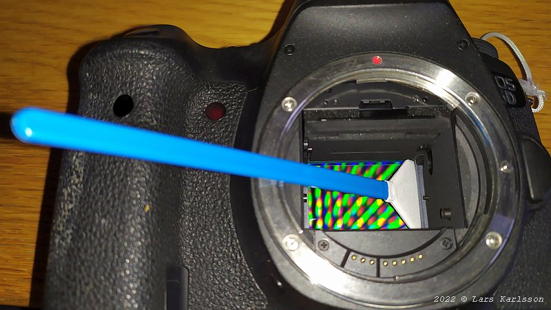 Cleaning the camera sensor