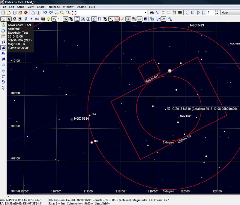 Skychart setup for comet tracking 1