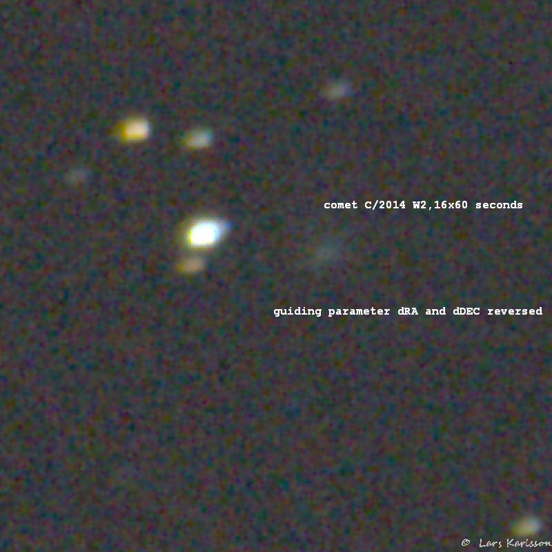 Test with dRA and dDEC parameter reversed comet guiding