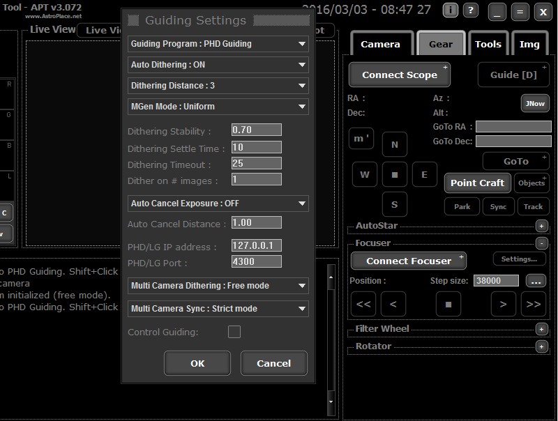 APT dithering setting