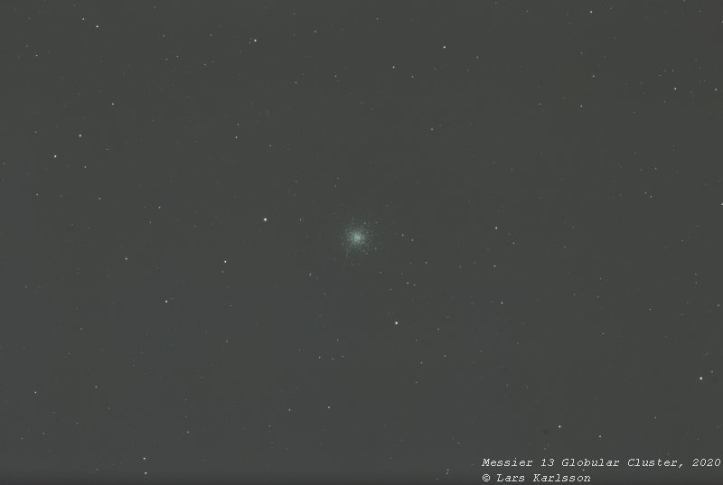 Messier 13 sample image, Gimp