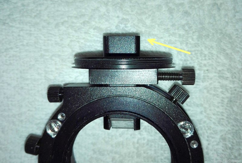 Focus of off-axis adapter, extreme position