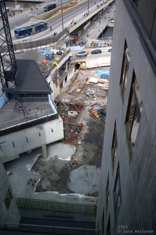 Stockholm Nya Slussen, Slussen från Katarinahissen, maj 2025