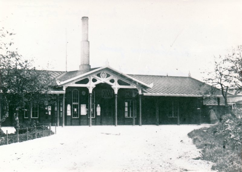 Statens Järnvägar, SJ Liljeholmens gamla stationshus (åt gården). Källa: Digitalt Museum