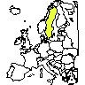 Europe, Sweden=yellow