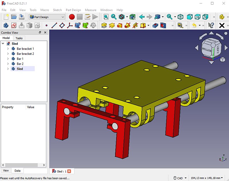 CAD design of a new high precision macro sled