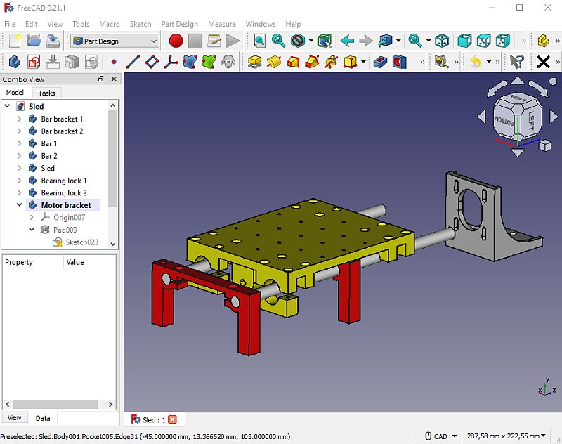 CAD design of a new high precision macro sled