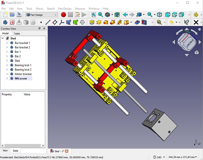 CAD design of a new high precision macro sled