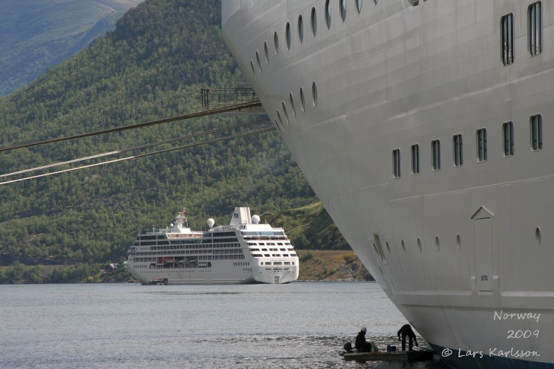 Cruise on fjords of Norway, Sognefjorden, Aurlandsfjorden, Flåm