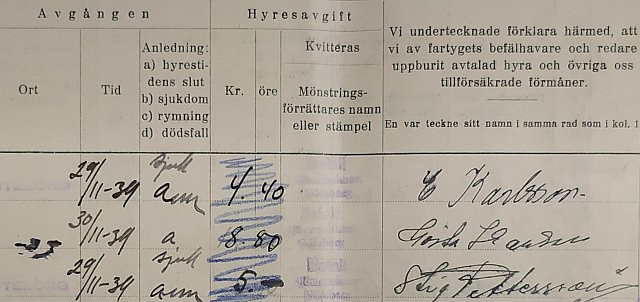Sjömansrulla Axel Johnsson 1939, Stadsarkivet