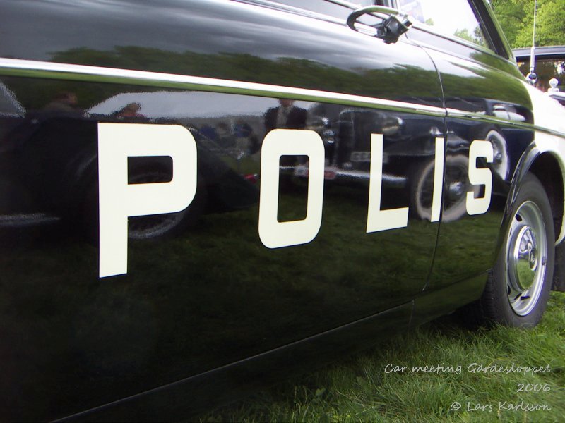 Police car in Sweden, a Volvo Amazon
