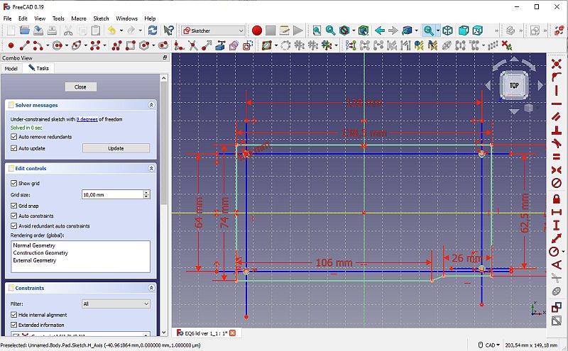 3D CAD: EQ6 Lid