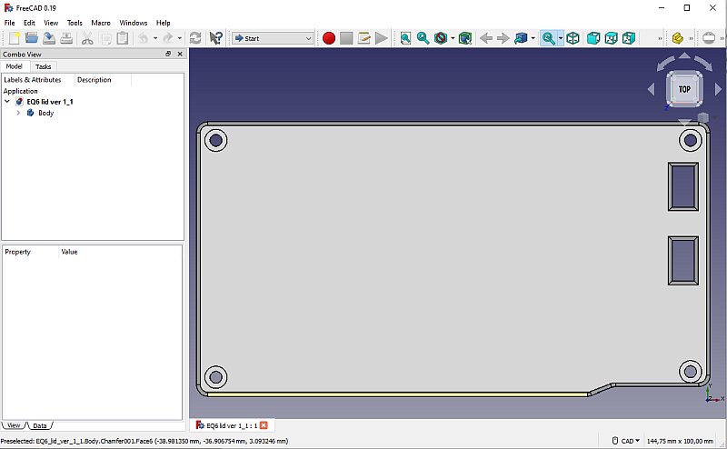 3D CAD: EQ6 Lid