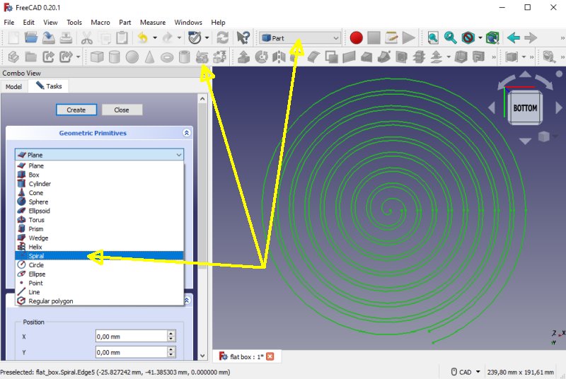 CAD design with spiral pattern