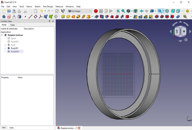 CAD design with spiral pattern